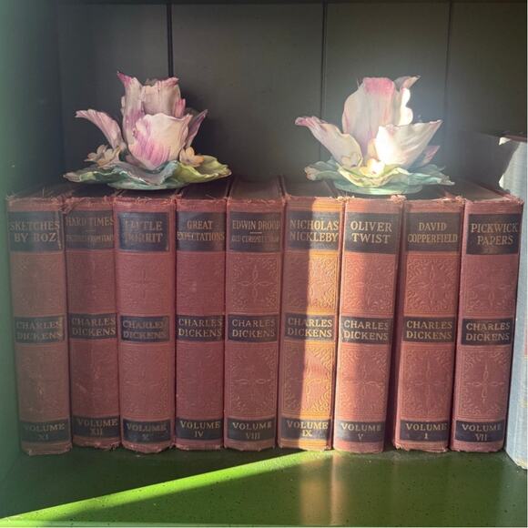 Vintage Charles Dickens 9 Vol Clear Type Set Books Inc 1800s